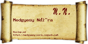 Medgyesy Nóra névjegykártya